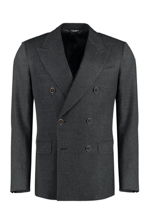 Double-breasted wool blazer-0